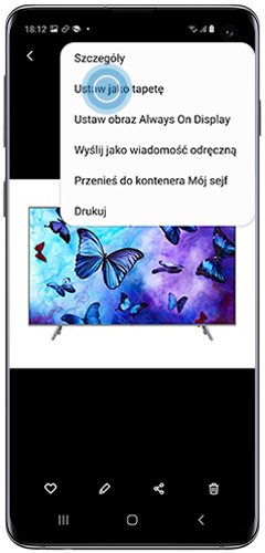 Dotknij Ustaw jako tapetę