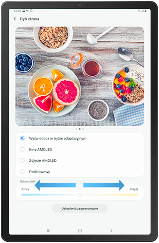 Dostosuj balans bieli na Tab S5e