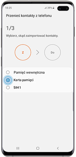 Eksportuj kontakty do karty pamięci