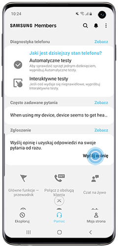 Dotknij Wyslij opinię