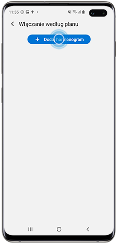 Stuknij "Dodaj harmonogram" w menu "Nie przeszkadzać" Galaxy S10+
