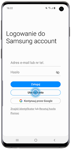 Dotknij, żeby utworzyć konto