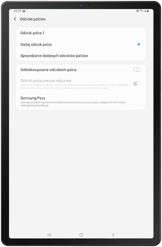 Usunąć zarejestrowany odcisk palca