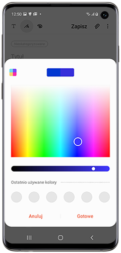 Wybór kolorów zaktualizowany z One UI 2