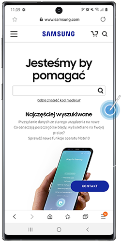 Dotknij ikony rysika, żeby otworzyć menu poleceń Air Command
