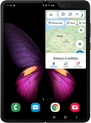 Aplikacja w widoku okna dialogowego Galaxy Fold