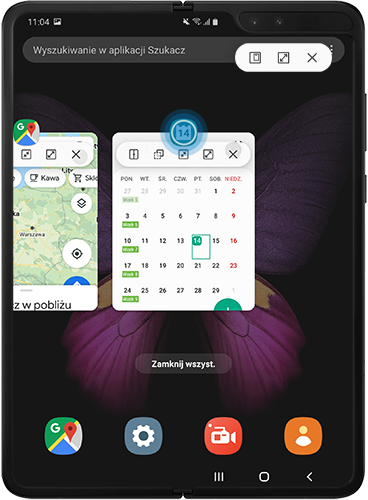 Stuknij ikonę aplikacji w menu „Ostatnio uruchomione aplikacje” Galaxy Fold