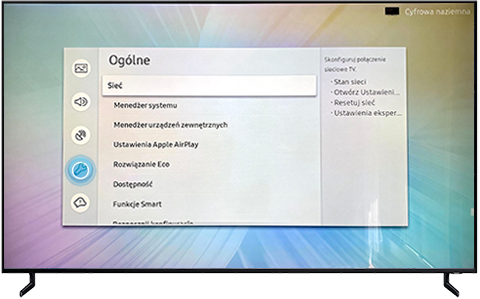 Wybierz pozycję „Ogólne” w menu „Ustawienia” na telewizorze smart Samsung