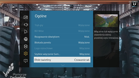 Podświetlone logo Samsung na obudowie można wyłaczyć z poziomu Menu