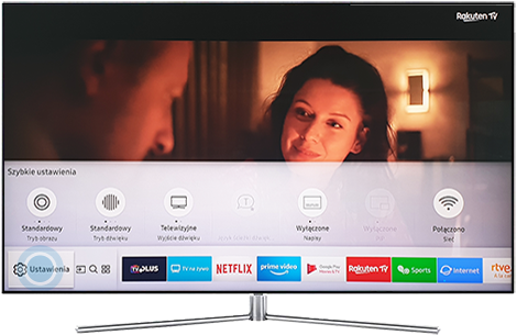Wybierz Ustawienia na telewizorze QLED