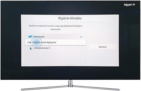 Wybierz optyczne wyjśćie dźwięku