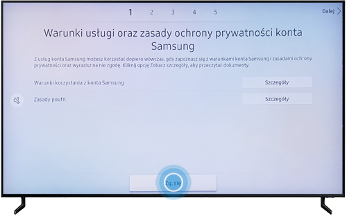 Sprawdź Warunki i Zasady na swoim telewizorze QLED