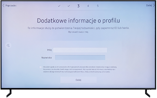Wprowadź dodatkowe dane dotyczące profilu do swojego konta Samsung Account