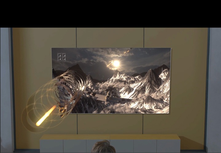 Samsung QLED 2020 wyposażono w Dźwięk Podążający za Obiektem. Teraz usłyszysz dźwięk z każdej strony, dzięki czemu poczujesz się niczym w środku akcji!