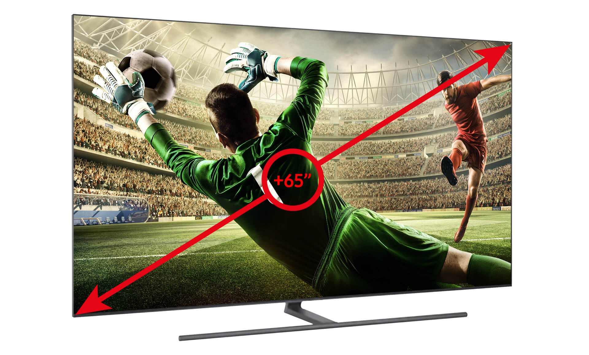 Telewizory Samsung QLED TV mają ekrany o przekątnej powyżej 65 cm, dzięki czemu dostrzeżesz wszystkie szczegóły