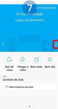 Toque nas setas ou arraste para a esquerda ou direita até encontrar a opção de Máquina de lavar roupa