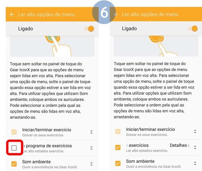 Percorra para verificar as opções