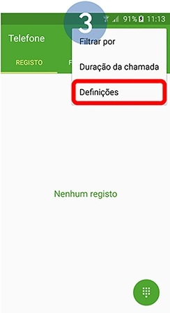 Selecione Definições