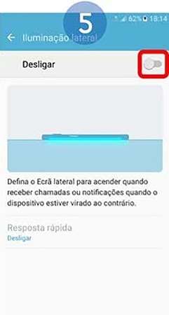 Toque no botão para ativar a função