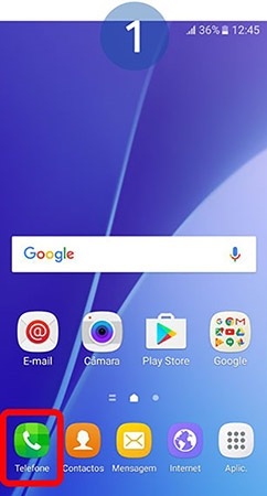Aceda à aplicação Telefone