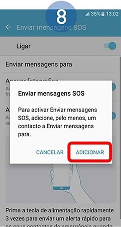 Adicione um ou mais contactos, selecionando Adicionar