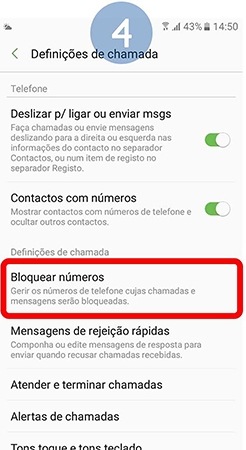 Toque em Bloquear números