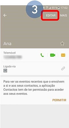 Toque em Editar