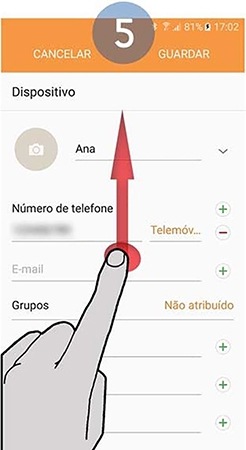 Percorra até ao fim da listagem