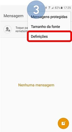 Toque em Definições