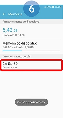 Agora poderá remover o cartão de forma segura