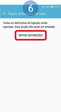 Selecione Repor definições