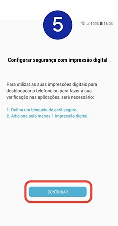 Toque em Continuar