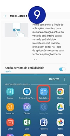 Selecione a segunda aplicação