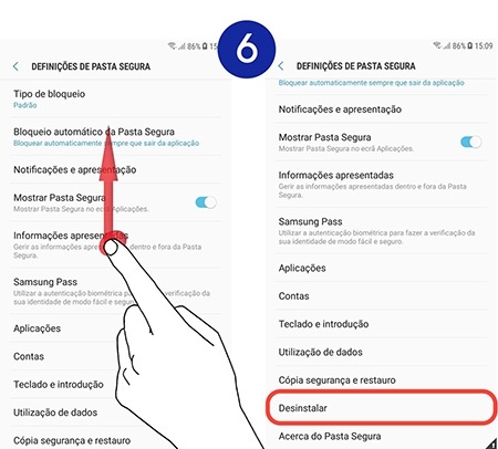 Percorra e selecione Desinstalar