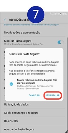 Toque em Desinstalar