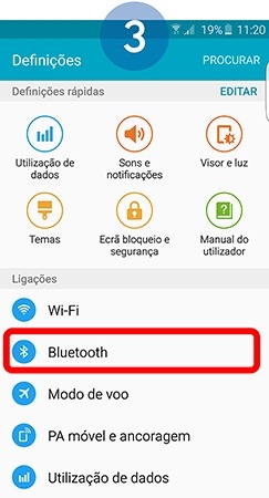 Em Ligações toque em Bluetooth