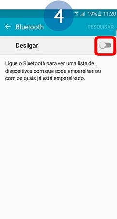 Toque no botão para ativar a função