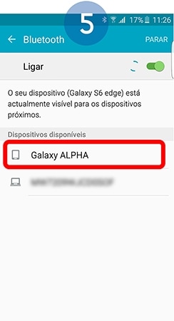 Os dispositivos próximos serão listados