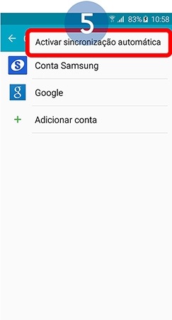 Selecione Ativar sincronização automática