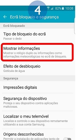 Selecione Mostrar informações
