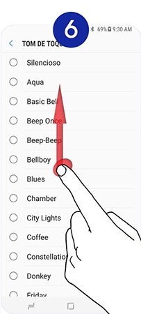Percorra para visualizar as melodias disponíveis