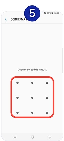 Coloque o código de desbloqueio atual