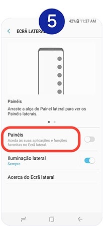 Toque em Painéis