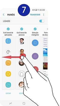 Percorra para visualizar os painéis disponíveis