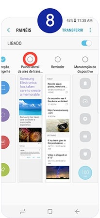 Para adicionar ou remover painéis