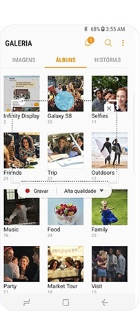 Selecione uma zona do ecrã para gravar uma animação GIF