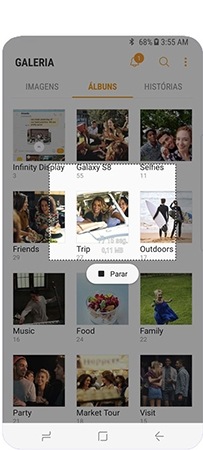 Selecione uma zona do ecrã para gravar uma animação GIF
