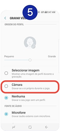 De seguida selecione "Câmara"
