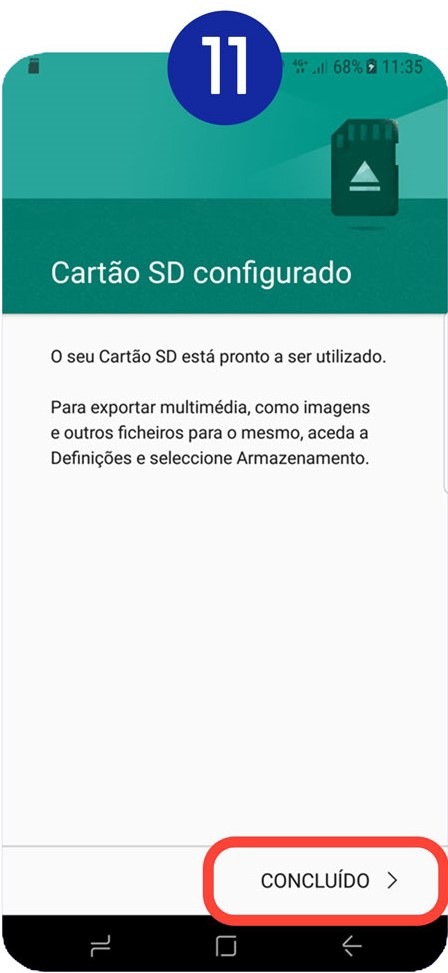 Toque em Concluído