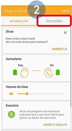 Toque em Definições